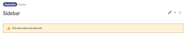 Note for the initial creation of the sidebar page