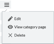 Actions icons for a category