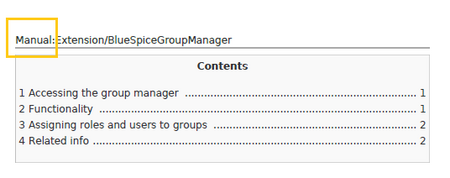 namespace in heading