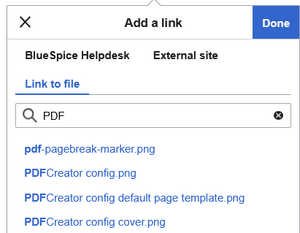 Insert link to a file