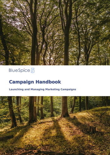 Cover with background image and vertically centered logo, book title and book subtitle with a full size backround iamge of a forest.